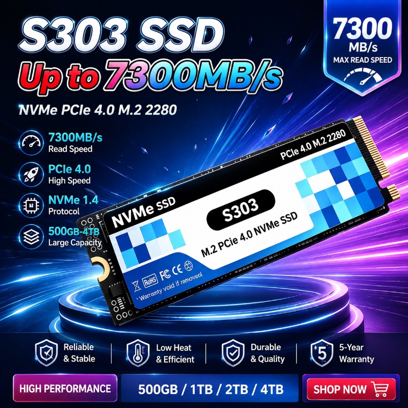 M.2 Nvme 4Tb Pcie 4.0 Ssd - S303 M.2 NVMe interne SSD mit